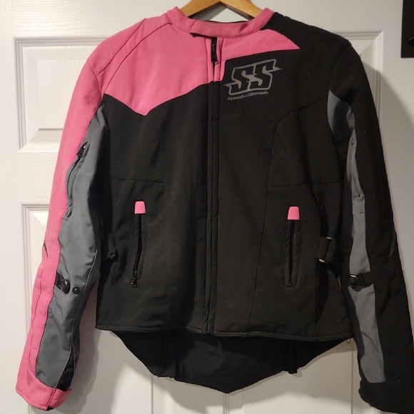 Black and Pink Motorcycle Protection Gear Jacket - Picture 1 of 9